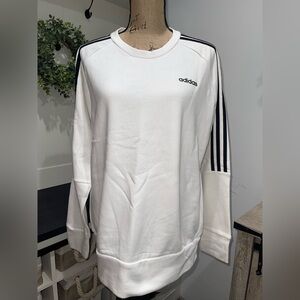 Adidas White Crewneck with Black Accents